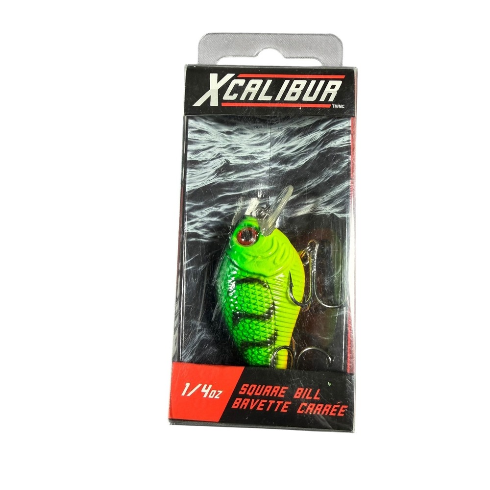 Xcalibur Square Bill Crankbait 1/4oz Fire Tiger XTRSBCB04 2 Inch Fishing Lure